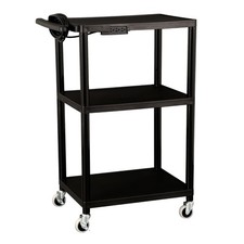 Mobile Utility AV Cart with Power Strip Casters Rolling Presentation Media picture