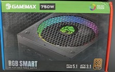 Gamemax 750W RGB Smart 80 Plus Gold Power Supply PSU picture