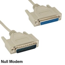 10x 6ft Null Modem DB25 Male to Female Cable 28AWG RS-232 DTE Data Crossover picture