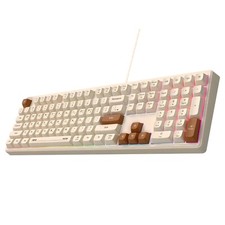 ABKO USB Wired Korean Keyboard Membrane 108-Key LED Ergonomic Design (Oatmeal) picture