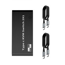 New 8K 2x1 USB Type-C KVM Switch 100W PD Charge  for 2 Computers Share 1 Monitor picture