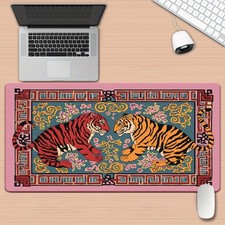 1pc 2D Flat, 1pc Vibrant Tiger Pattern XXL Gaming Mouse Pad And Desktop Mat - picture