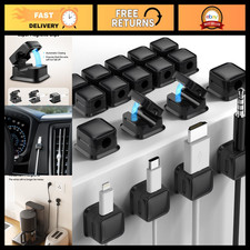 18 Pack Magnetic Cable Clips, Cord Organizer for Under Desk Management, Black picture