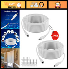 50FT 12V DC Power Extension Cable (2-Pack) - 5.5mm x 2.1mm Adapter for CCTV, LED picture