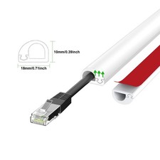 PVC Flexible Cord Management Channel, Adhesive Cable Raceway with Cap picture