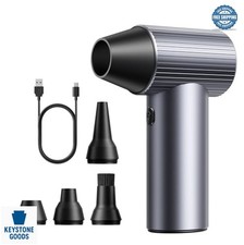 Cordless Electric Air Duster 300000 RPM Full Metal 3 Speeds 4 Nozzles USB C picture