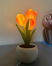 Tulip Flower Lamp LED Desk Night Light with Vase () Pink picture