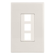 Construct Pro 3-Port Keystone Wall Plate with Screwless Face (Light Almond) picture