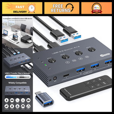 4-Port USB 3.2 Switch Selector for 4 Computers, Share 1 USB-C & 3 USB-A Devices, picture
