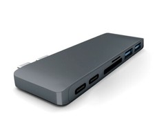 USB C Hub for MacBook Pro with Dual USB-C & USB 3.0 & Card Reader Aluminum Gray picture