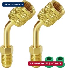 R410a Adapter Mini Split System 5/16 1/4 HVAC Quick Coupler Brass Fittings 2PK picture