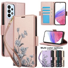 Luxury Leather Daisy Flower Wallet Cover Case For A56 A36 A16 A06 A55 A05 A26 picture