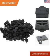 Black Silicone RJ45 Dust Cover Protector Plugs for Ethernet Hub Port 125 Pcs picture