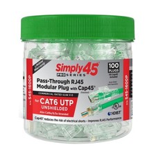 Simply45 ProSeries Cat6 Unshielded PassThrough RJ45 Modular Plugs/Cap45 - 100PK picture