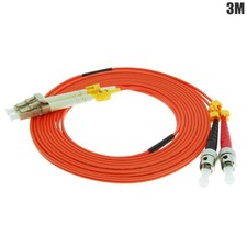 3m ST to LC Duplex 62.5/125 Multi Mode Fiber Optic Optical Patch Cable Cord picture