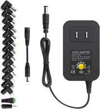 Arkare 30W Universal AC to DC Power Adapter Adjustable 3-12V 30W, Black picture