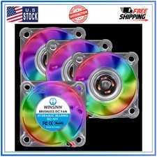 WINSINN 40mm RGB LED Cooling Fan 12V 4010 Hydraulic Bearing 2PIN 4 Pcs Set picture