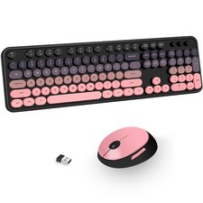 Kootop Wireless Keyboard and Mouse Combo, Cute Colorful 104 Keys Typewriter R... picture