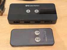 Cable Matters 4-port USB 3.0 KVM Switch DisplayPort 1.4 for 2 computers w/remote picture