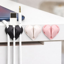 2/4PCS Heart Cable Clips USB Wire Organizer Holder Desk Home Office Car picture