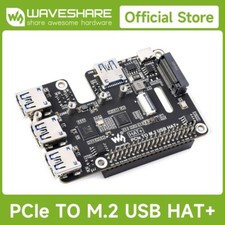 Waveshare PCIe To USB 3.2 Gen1 And M.2 HAT For Raspberry Pi 5 Supports NVMe picture
