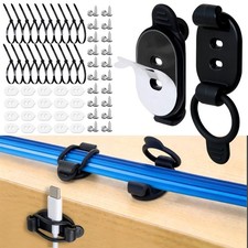 20 Pack Adhesive Cable Clips, Adjustable Cable Management Clips Black picture