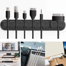 Multi ​USB Cable Organizer Cord Management Charger Desktop Clip Wire Holder US picture