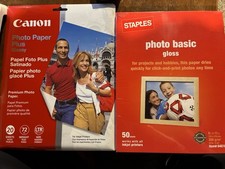 Staples Photo Basic Gloss 50 Sheets & Canon Photo Paper Plus Glossy 20 Sheets picture