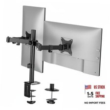 Mount-It Dual Monitor Arm, Heavy Duty Desk Mount for 2 Screens 13-32 in | Black picture
