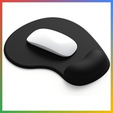 Ergonomic Gel Mouse Pad Wrist Rest Non-Slip Rubber Base Office Laptop Black picture
