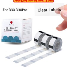 3 Rolls 14x25mm Label Maker Paper Self-Adhesive Clear Thermal Paper For D30 Q30 picture