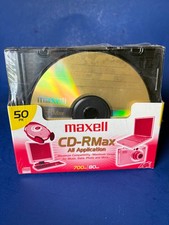 Maxell CD-RMax 50 Count 700MB 80 Minutes with Jewel Cases and Labels  Sealed picture