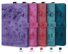 Flip Leather Flower Cat Tablet Case For iPad Air Pro 11-inch 13-inch (M2) 2024 picture
