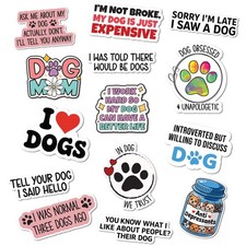 Sticky Expressions Dog Mom Stickers for Laptops, Bottles & Set Of 14, Multi picture