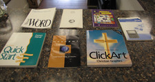 Lot of (7) Vintage Computer Manuals - Word/Sharp/Christian Graphics W/ CD's picture