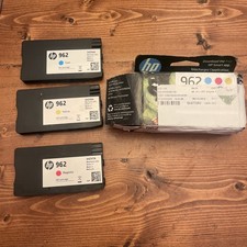 Genuine 3-PACK HP 962 Tri-Color Ink Cartridge Cyan Magenta Yellow Open Box New picture