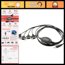 4-Port USB to RS232 Serial Adapter, FTDI Chip, Plug-and-Play, ESD Protection, 5f picture