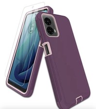 for Samsung Galaxy S23-FE Case, with Screen Protector, Dust-Proof Pink/Purple picture