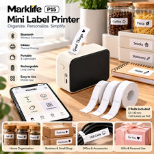Marklife P15 Mini Bluetooth Thermal Label Printer Portable Sticker Maker + 3 Rol picture
