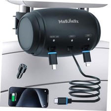 Multi Retractable Car Charger Station, Headrest 3 in 1 Charging Gunmetal Gray picture