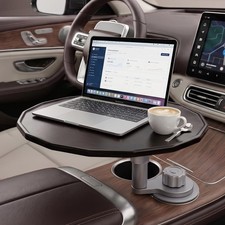 Car Laptop Desk with 4Way Base & Cup Holder for Most Vehicles, Model 3/Y picture