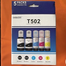 OOBATHY T502 Compatible Ink Refill Bottles 5 Pack Epson EcoTank NEW SEALED picture