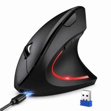 TECKNET TK-MS007 Ergonomic Vertical Wireless Mouse Rechargeable Open Box picture
