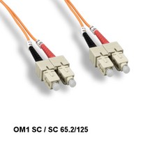 Kentek 9.84ft/3m OM1 SC to SC Multi-Mode Fiber Optic Cable 62.5/125 Duplex UPC picture