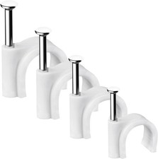 Abnii Cable Nails Clips, 400 Pcs, 4Mm 6Mm 8Mm 10Mm, Wire Wall Clips, White picture