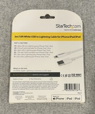 USBLT3MW StarTech 10ft Long White Apple 8pin Lightning Connector to USB Cable  picture