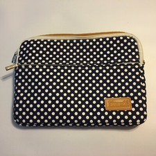 Canvaslife Navy Blue Polk dot Pattern 13 inch Canvas laptop sleeve Handle picture