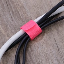 Durable Nylon Cable Organizer Wrap Pink Cord Straps for Wire Management picture
