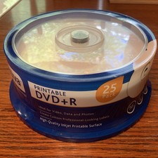 25 Ativa Office Depot White Inkjet Printable DVD+R Discs Disk 16X 4.7GB 120mins picture