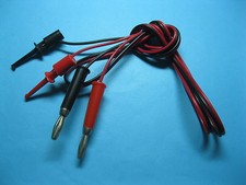 4 pcs Small Test Hook Clip to Banana Plug for Multimeter Test Lead Cable 100cm picture